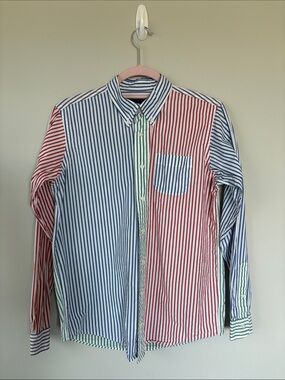 Brooks Brothers BOYS Multicolor Striped Button-Down FUN SHIRT COTTON L